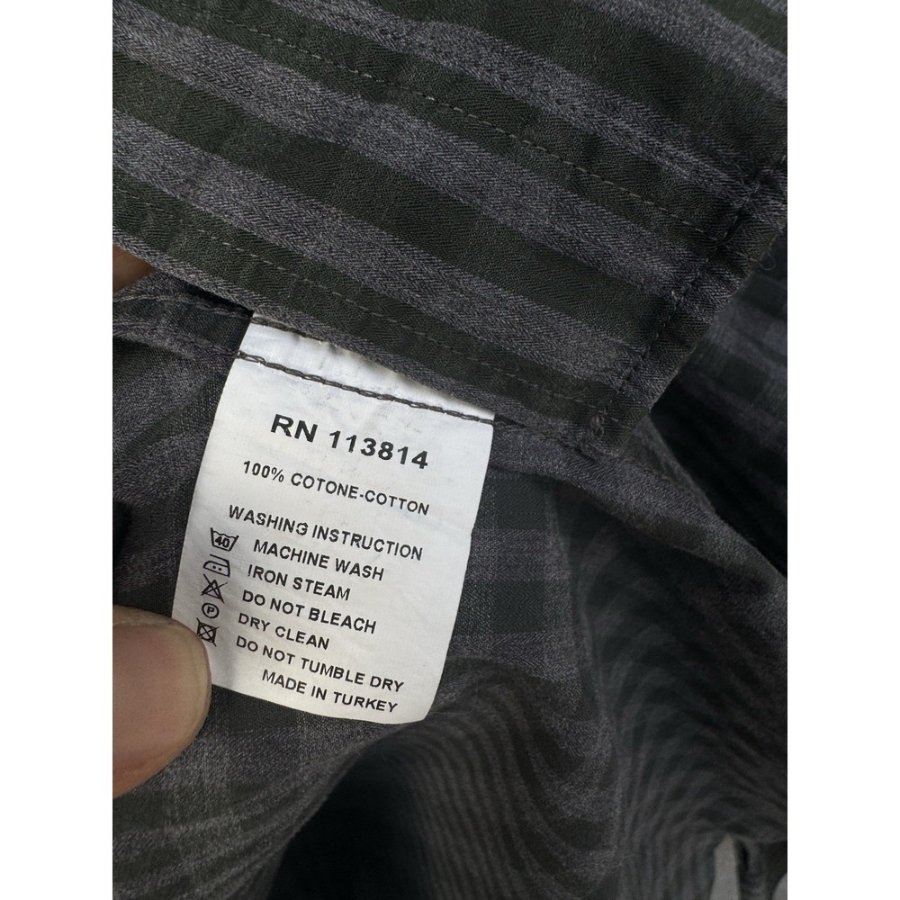 Billy Reid Shirt Men's Large Plaid Button Up Casual Long Sleeve Green Gray - Picture 4 of 5